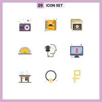 Set of 9 Vector Flat Colors on Grid for utensils saw tutorials construction learning Editable Vector Design Elements