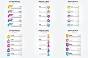 ilustración vectorial infografía conjunto de diseño plano para folleto publicitario y revista vector