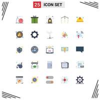 25 User Interface Flat Color Pack of modern Signs and Symbols of helmet sleep gift mobile deal Editable Vector Design Elements