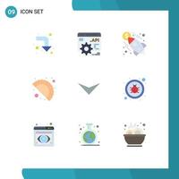 Editable Vector Line Pack of 9 Simple Flat Colors of fixing next rocket down celebration day Editable Vector Design Elements