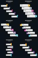 Vector 6 Infographics Pack Presentation slide template 5 Steps cycle diagrams and timelines