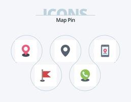 mapa pin flat icon pack 5 diseño de iconos. localización. móvil. localización. alfiler. localización vector