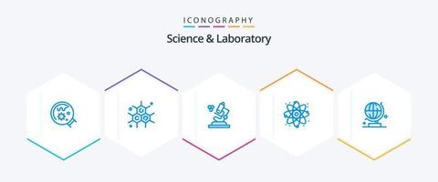 Science 25 Blue icon pack including . science. microscope. globe. science vector