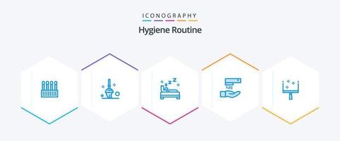 Hygiene Routine 25 Blue icon pack including . dustpan. bedroom. broom. wash vector