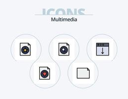 Multimedia Line Filled Icon Pack 5 Icon Design. . export. . duplicate vector