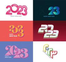 Big Set of 2023 Happy New Year logo text design 2023 number design template vector