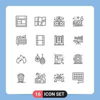 16 Creative Icons Modern Signs and Symbols of education color dollar back to school smart Editable Vector Design Elements