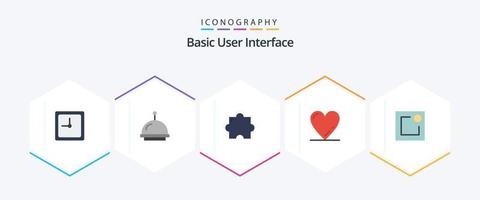 Basic 25 Flat icon pack including . . plugin. notification. activity vector