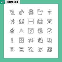 25 Creative Icons Modern Signs and Symbols of education design globe light pants Editable Vector Design Elements