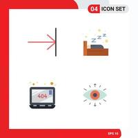 User Interface Pack of 4 Basic Flat Icons of arrow eye night error secret society Editable Vector Design Elements