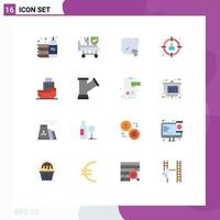 Universal Icon Symbols Group of 16 Modern Flat Colors of bottle air liquid hospital environment Editable Pack of Creative Vector Design Elements