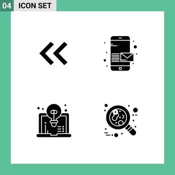 4 Solid Glyph concept for Websites Mobile and Apps arrow design email send blood Editable Vector Design Elements