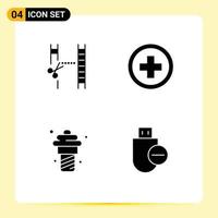 Pictogram Set of Simple Solid Glyphs of cinema food editing plus meal Editable Vector Design Elements