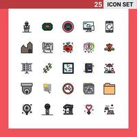 Universal Icon Symbols Group of 25 Modern Filled line Flat Colors of devices cellphone jewelry arrow networking Editable Vector Design Elements
