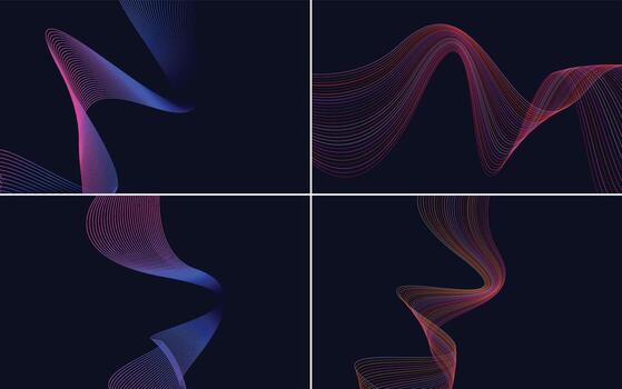 paquete de fondo de presentación abstracta de curva de onda moderna vector