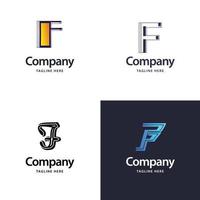 letra f diseño de paquete de logotipos grandes diseño de logotipos modernos y creativos para su negocio vector