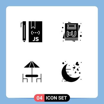 Mobile Interface Solid Glyph Set of Pictograms of cloud dinner development love table Editable Vector Design Elements