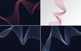 Collection of geometric minimal lines pattern set vector