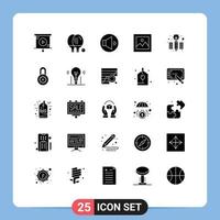 Set of 25 Modern UI Icons Symbols Signs for pencil creative sound gallery money Editable Vector Design Elements