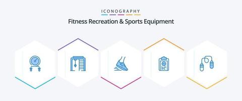 Fitness Recreation And Sports Equipment 25 Blue icon pack including progress. coach. game. clipboard. runner vector