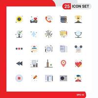 Set of 25 Modern UI Icons Symbols Signs for father cup call server hosting Editable Vector Design Elements