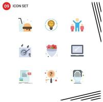 Stock Vector Icon Pack of 9 Line Signs and Symbols for food music light gramophone people Editable Vector Design Elements