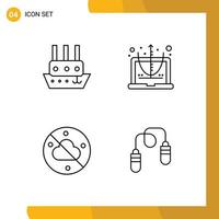 4 Creative Icons Modern Signs and Symbols of ship sky vessel education exercise Editable Vector Design Elements