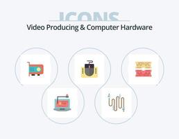 Video Producing And Computer Hardware Flat Icon Pack 5 Icon Design. cards. mouse interface. communication. interface. computer vector