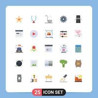 Universal Icon Symbols Group of 25 Modern Flat Colors of creative bridge kitchen cogs setting Editable Vector Design Elements