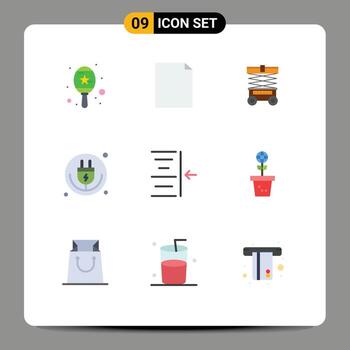 Universal Icon Symbols Group of 9 Modern Flat Colors of text indent warehouse wifi internet of things Editable Vector Design Elements