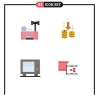 4 Creative Icons Modern Signs and Symbols of copyright deposit law transfer safe Editable Vector Design Elements