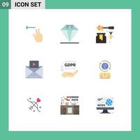 9 Creative Icons Modern Signs and Symbols of protection gdpr pot compliance media Editable Vector Design Elements