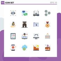 Set of 16 Modern UI Icons Symbols Signs for art internet look chat router Editable Pack of Creative Vector Design Elements