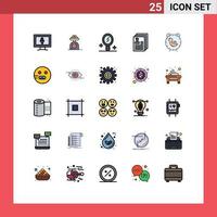 Universal Icon Symbols Group of 25 Modern Filled line Flat Colors of birth time mirror delivery files Editable Vector Design Elements