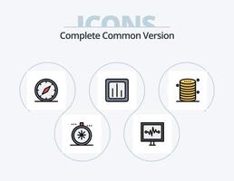 paquete de iconos lleno de línea de versión común completa 5 diseño de iconos. red. comunicación. nube. Bluetooth. retirar vector