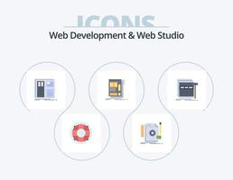 Web Development And Web Studio Flat Icon Pack 5 Icon Design. web. wire. feedback. ui. interface vector