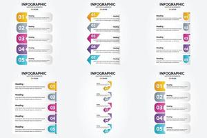 ilustración vectorial infografía conjunto de diseño plano para folleto publicitario y revista vector