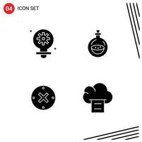 Universal Solid Glyph Signs Symbols of bulb cross gear toilette cancel Editable Vector Design Elements