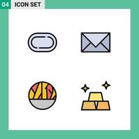 Pictogram Set of 4 Simple Filledline Flat Colors of road infection communication email skin wound Editable Vector Design Elements