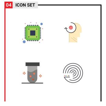 paquete de iconos de vector de stock de 4 signos y símbolos de línea para almacenamiento de laboratorio de computación sus elementos de diseño de vector editables de bioquímica