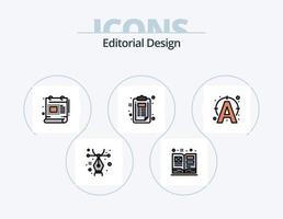 Editorial Design Line Filled Icon Pack 5 Icon Design. design. idea. document. document. creative vector