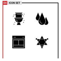 4 Universal Solid Glyph Signs Symbols of mechanical design system learn site Editable Vector Design Elements