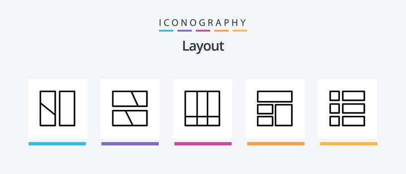 paquete de iconos de línea de diseño 5 que incluye interfaz. collage. ui diseño. marco. diseño de iconos creativos vector