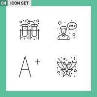 Pack of 4 creative Filledline Flat Colors of experiment increase connection entrepreneur fallen Editable Vector Design Elements