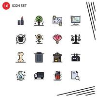 16 iconos creativos signos y símbolos modernos de secuenciador de imágenes de gas de contaminación daw elementos de diseño de vectores creativos editables