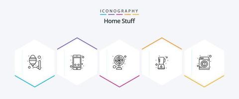 Home Stuff 25 Line icon pack including machine. appliance. mixer. blender vector