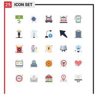 Set of 25 Modern UI Icons Symbols Signs for network cell living mobile gdpr Editable Vector Design Elements