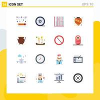 Flat Color Pack of 16 Universal Symbols of design production progress drawing tools movie reel statistics Editable Pack of Creative Vector Design Elements