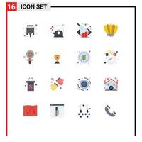 Pictogram Set of 16 Simple Flat Colors of cable business evaluation hdmi hot research Editable Pack of Creative Vector Design Elements