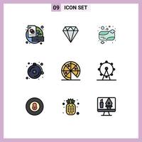 Universal Icon Symbols Group of 9 Modern Filledline Flat Colors of pizza food soap school alarm Editable Vector Design Elements